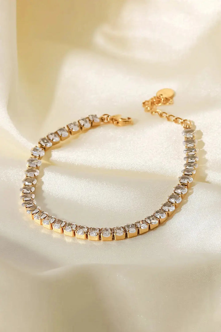 LOVCIA Inlaid Zircon 18K Gold Plated Bracelet-Bracelets-LOVCIA