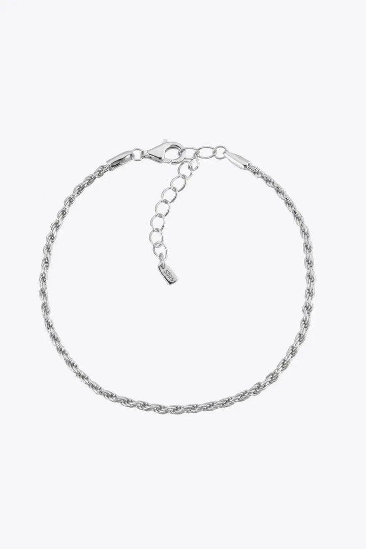 LOVCIA 925 Sterling Silver Twisted Bracelet-Bracelets-LOVCIA