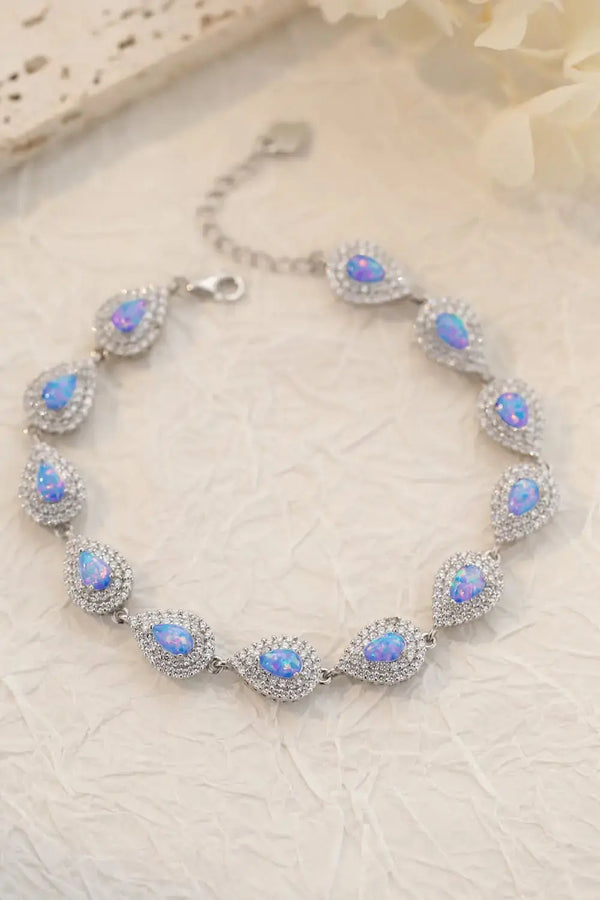 LOVCIA 925 Sterling Silver Opal Bracelet-Bracelets-LOVCIA