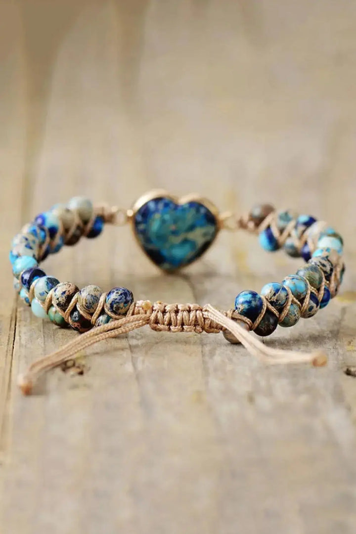 LOVCIA Handmade Heart Shape Natural Stone Bracelet-Bracelets-LOVCIA