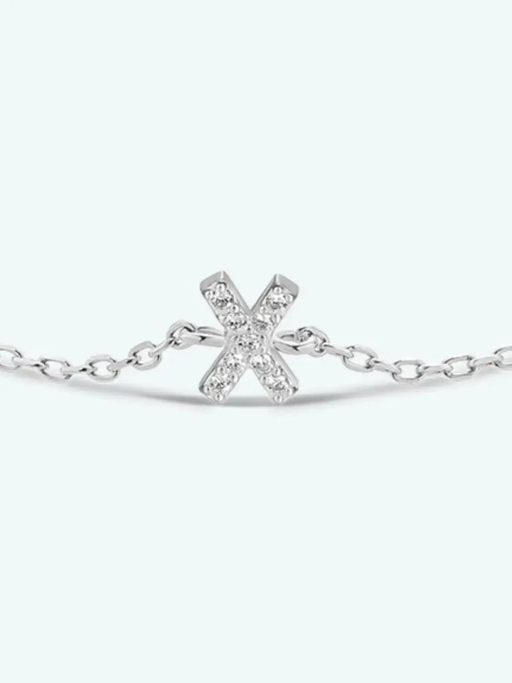 LOVCIA V To Z Zircon 925 Sterling Silver Bracelet-Bracelets-LOVCIA