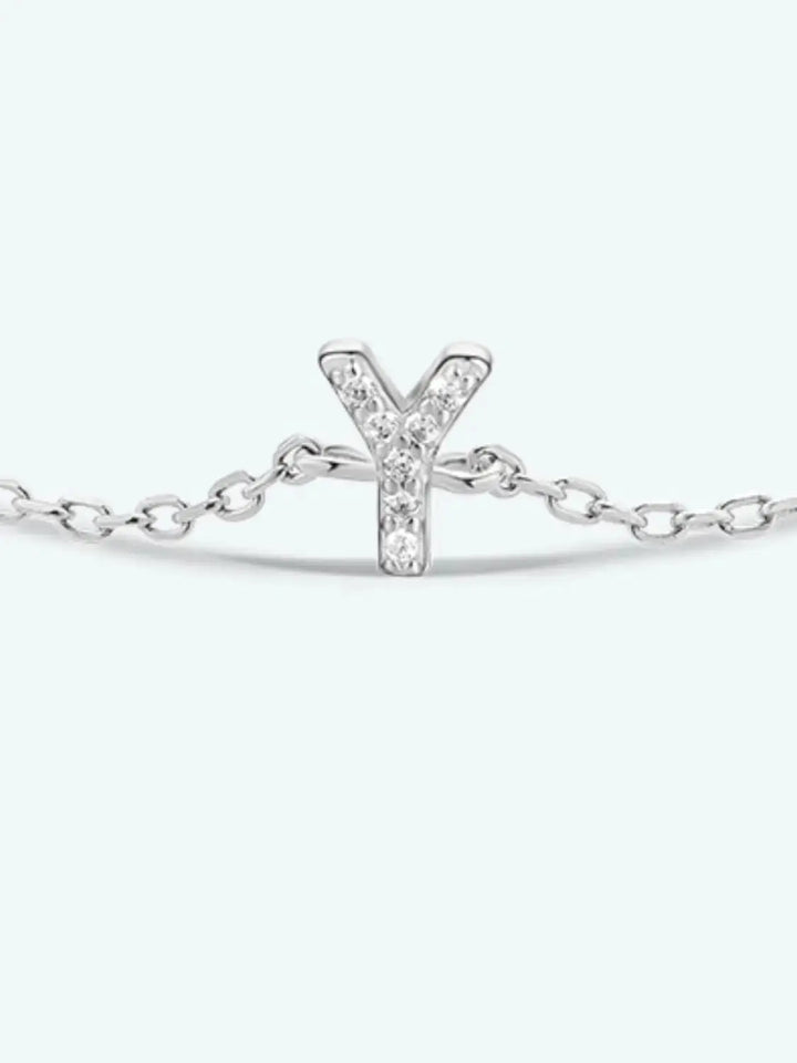 LOVCIA V To Z Zircon 925 Sterling Silver Bracelet-Bracelets-LOVCIA