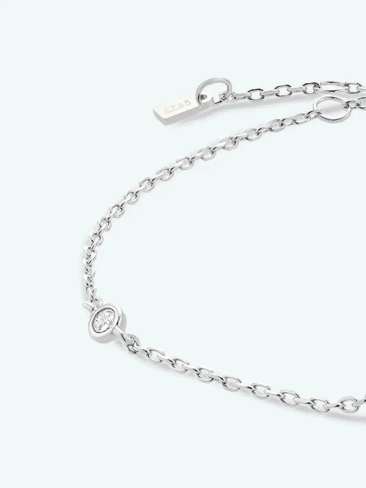 LOVCIA V To Z Zircon 925 Sterling Silver Bracelet-Bracelets-LOVCIA