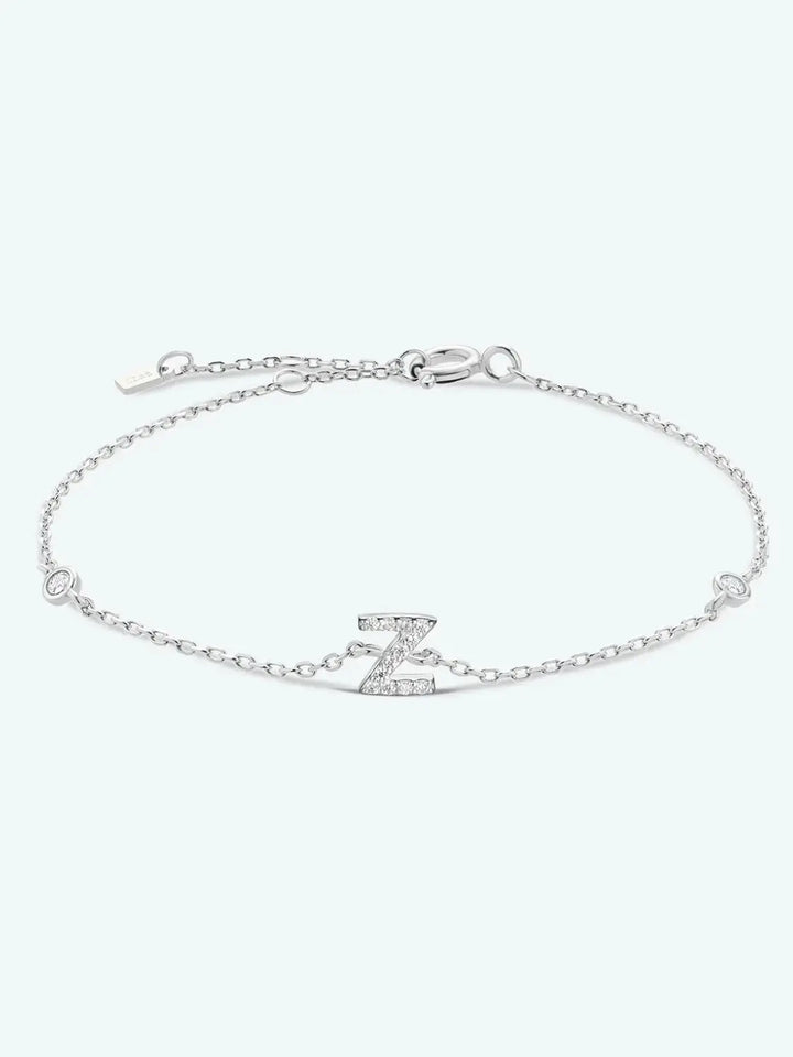 LOVCIA V To Z Zircon 925 Sterling Silver Bracelet-Bracelets-LOVCIA