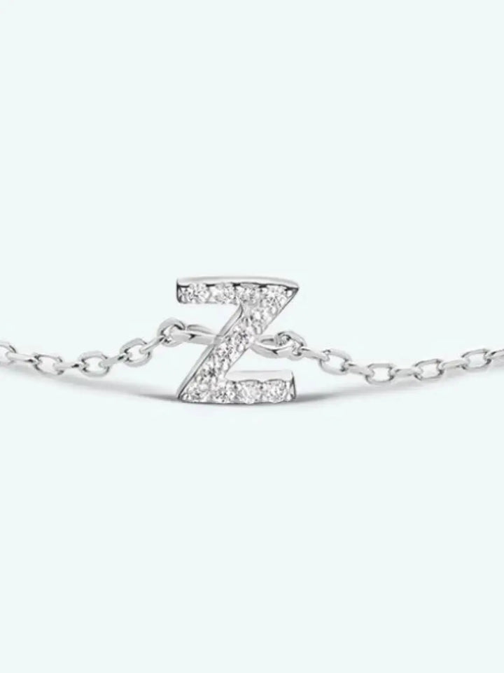 LOVCIA V To Z Zircon 925 Sterling Silver Bracelet-Bracelets-LOVCIA