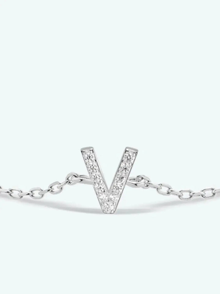 LOVCIA V To Z Zircon 925 Sterling Silver Bracelet-Bracelets-LOVCIA