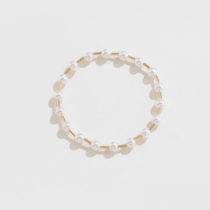 LOVCIA Gold-Plated Pearl Copper Bracelet-Bracelets-LOVCIA