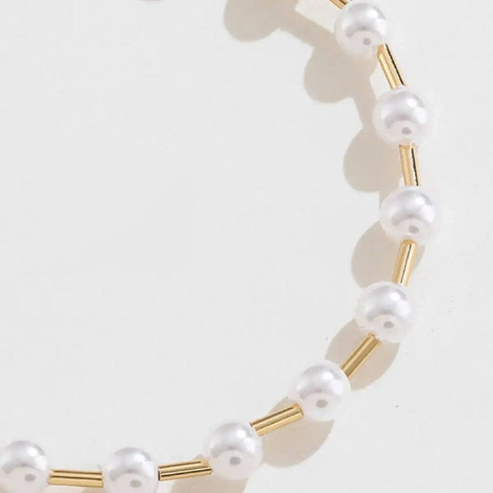 LOVCIA Gold-Plated Pearl Copper Bracelet-Bracelets-LOVCIA