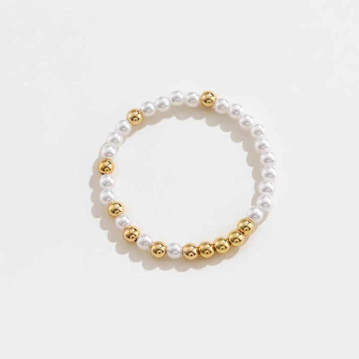 LOVCIA Gold-Plated Pearl Copper Bracelet-Bracelets-LOVCIA