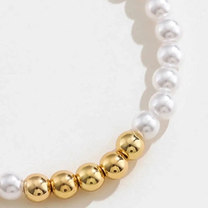 LOVCIA Gold-Plated Pearl Copper Bracelet-Bracelets-LOVCIA