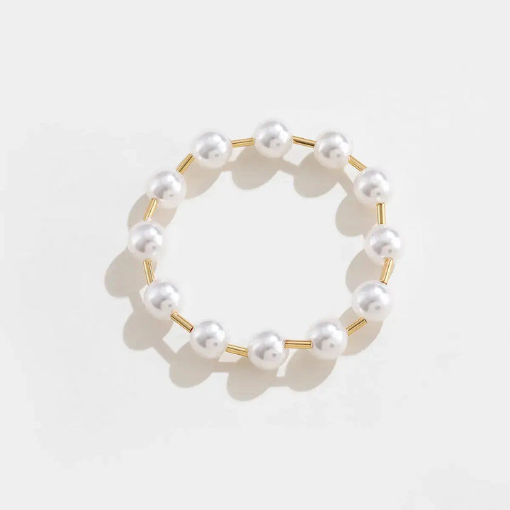 LOVCIA Gold-Plated Pearl Copper Bracelet-Bracelets-LOVCIA