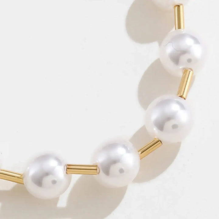 LOVCIA Gold-Plated Pearl Copper Bracelet-Bracelets-LOVCIA