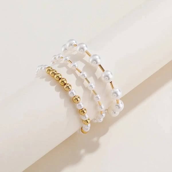 LOVCIA Gold-Plated Pearl Copper Bracelet-Bracelets-LOVCIA