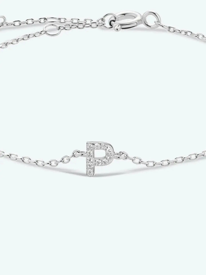 LOVCIA L To P Zircon 925 Sterling Silver Bracelet-Bracelets-LOVCIA