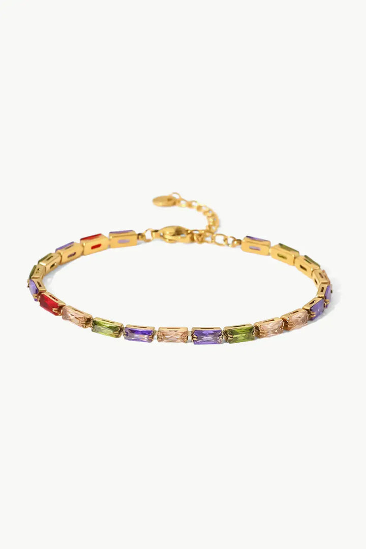 LOVCIA 18K Gold Plated Multicolored Cubic Zirconia Bracelet-Bracelets-LOVCIA