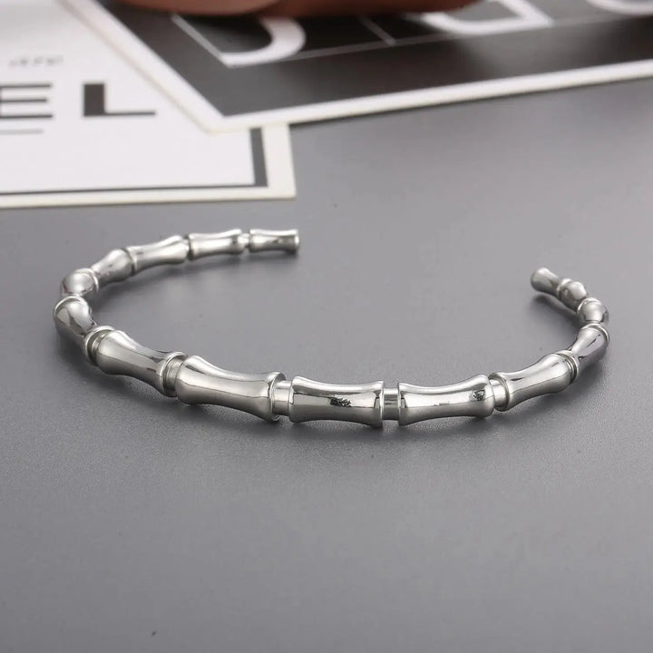 LOVCIA Stainless Steel Bamboo Shape Bracelet-Bracelets-LOVCIA