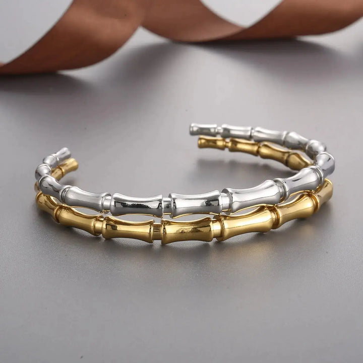 LOVCIA Stainless Steel Bamboo Shape Bracelet-Bracelets-LOVCIA