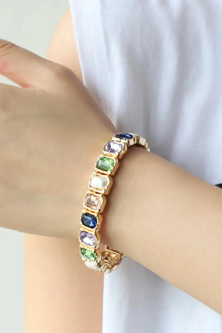 LOVCIA Glass Stone Alloy Bracelet-Bracelets-LOVCIA