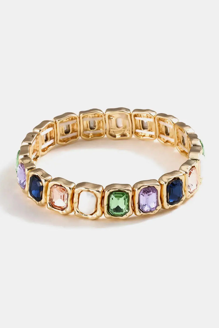 LOVCIA Glass Stone Alloy Bracelet-Bracelets-LOVCIA