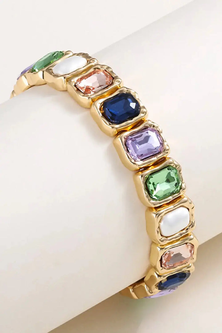 LOVCIA Glass Stone Alloy Bracelet-Bracelets-LOVCIA