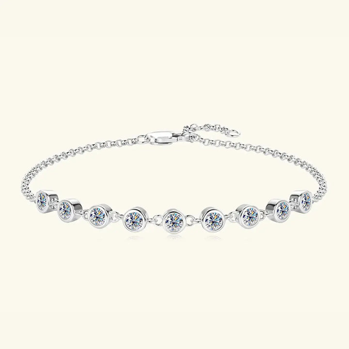 LOVCIA Inlaid Moissanite 925 Sterling Silver Bracelet-Bracelets-LOVCIA