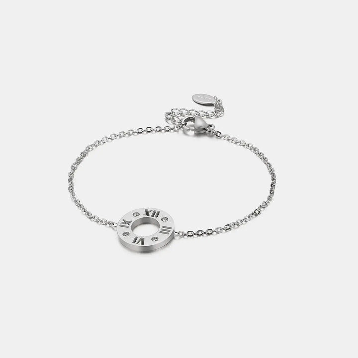 LOVCIA Stainless Steel Pierced Rhinestone Bracelet-Bracelets-LOVCIA