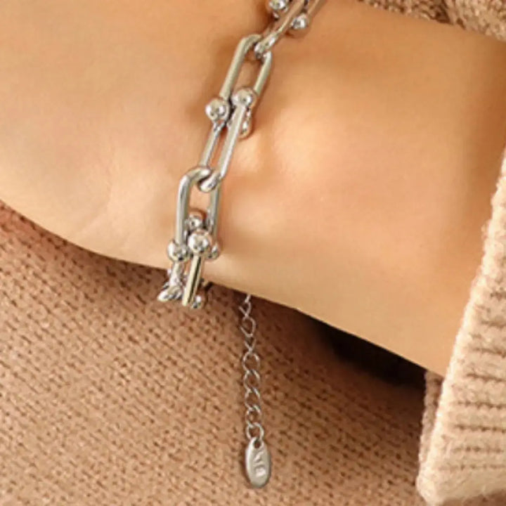 LOVCIA Chunky Chain Titanium Steel Bracelet-Bracelets-LOVCIA