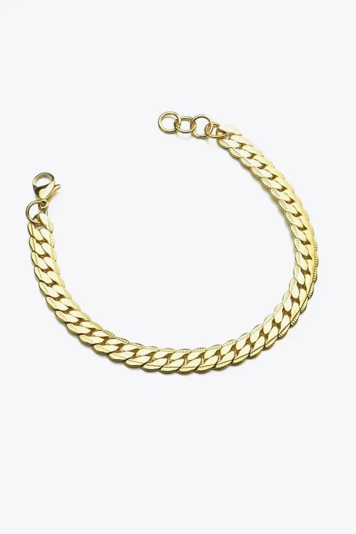 LOVCIA Stainless Steel Curb Chain Bracelet-Bracelets-LOVCIA