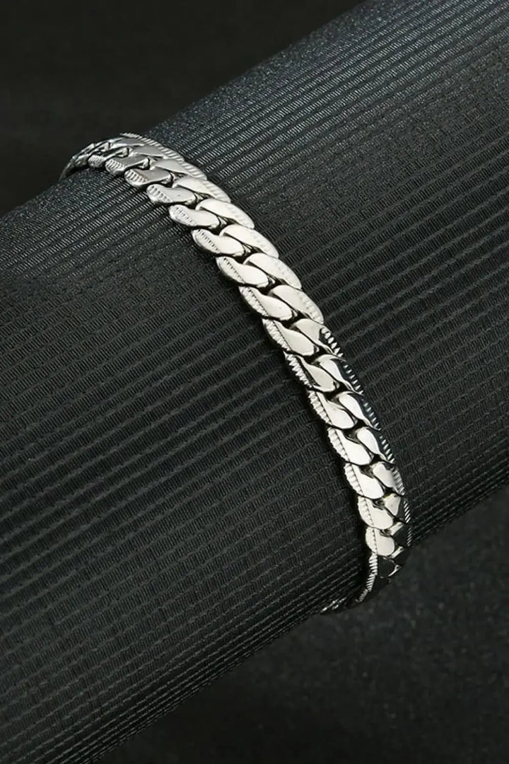 LOVCIA Stainless Steel Curb Chain Bracelet-Bracelets-LOVCIA