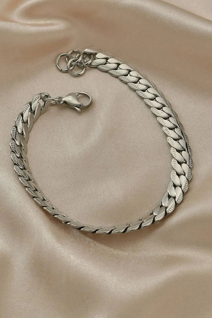 LOVCIA Stainless Steel Curb Chain Bracelet-Bracelets-LOVCIA