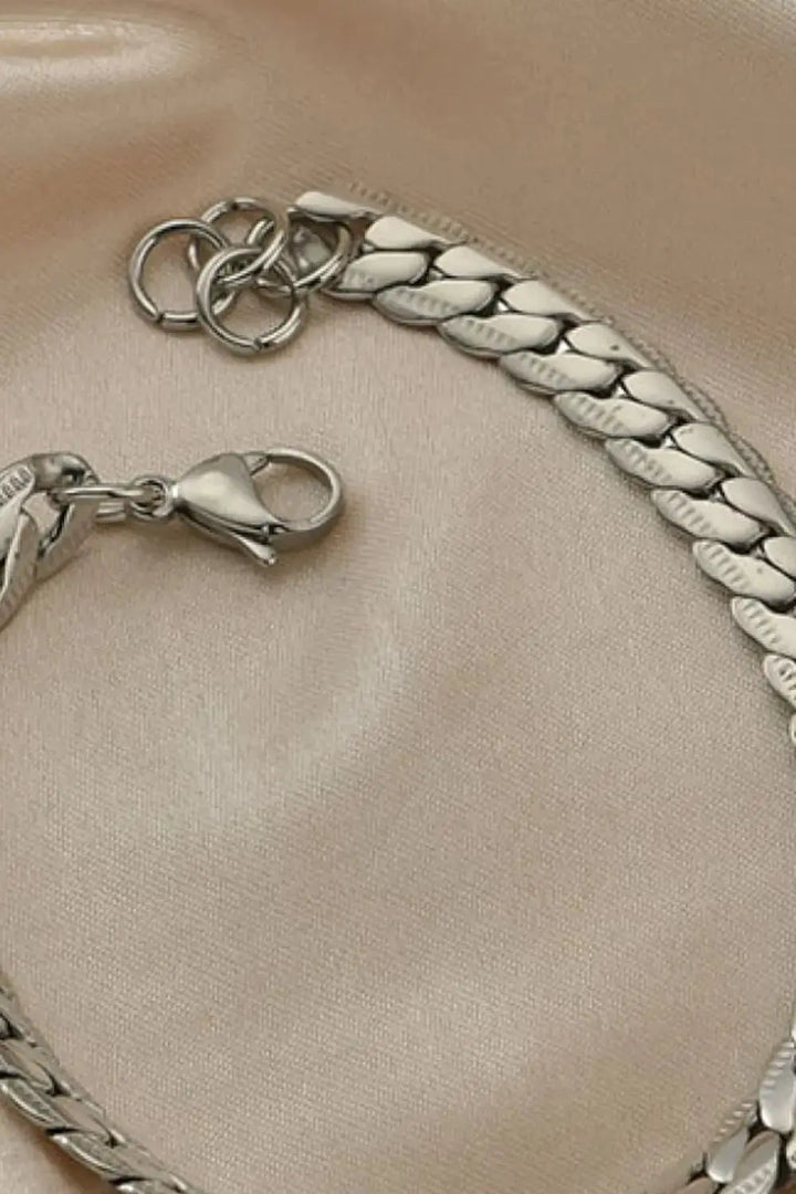 LOVCIA Stainless Steel Curb Chain Bracelet-Bracelets-LOVCIA