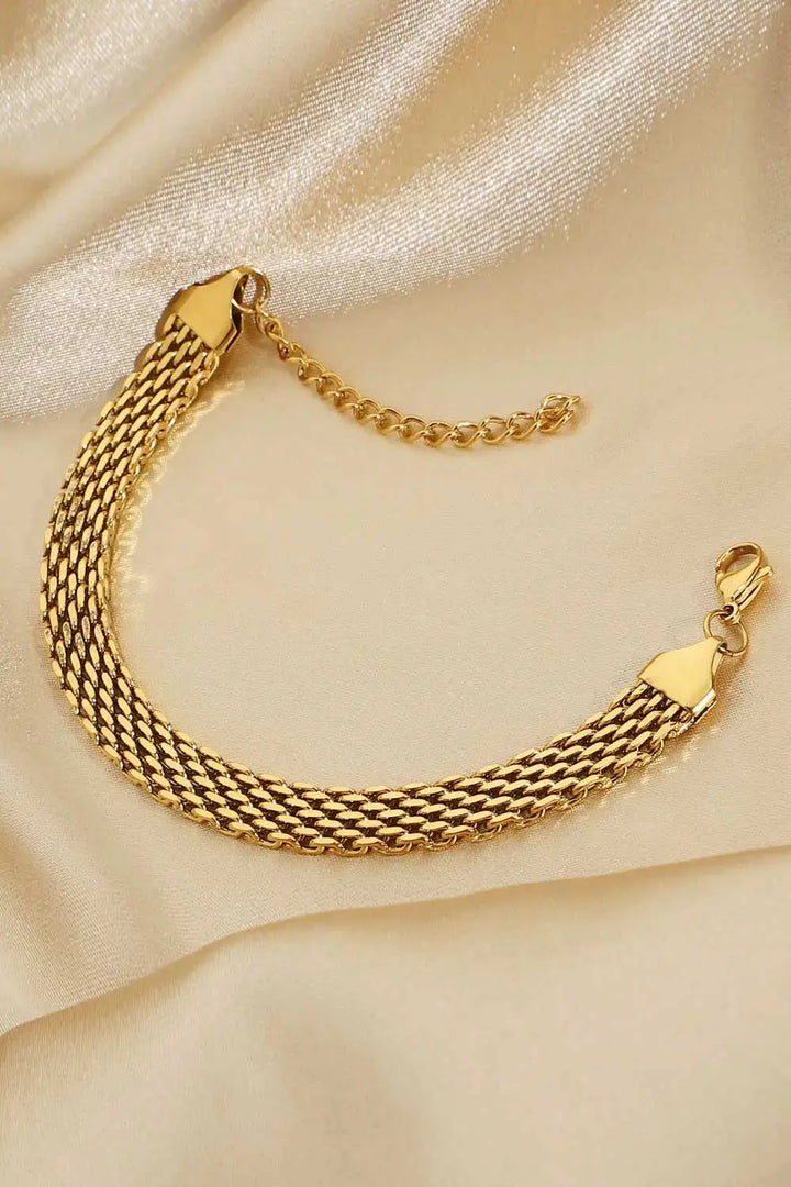 LOVCIA 18K Gold-Plated Wide Chain Bracelet-Bracelets-LOVCIA