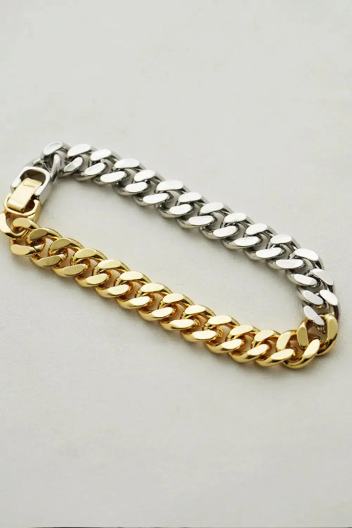 LOVCIA Two-Tone Chunky Chain Bracelet-Bracelets-LOVCIA