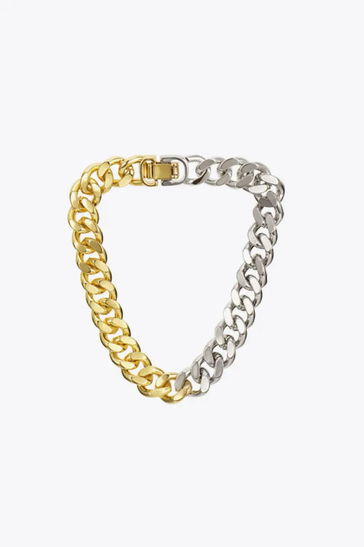 LOVCIA Two-Tone Chunky Chain Bracelet-Bracelets-LOVCIA