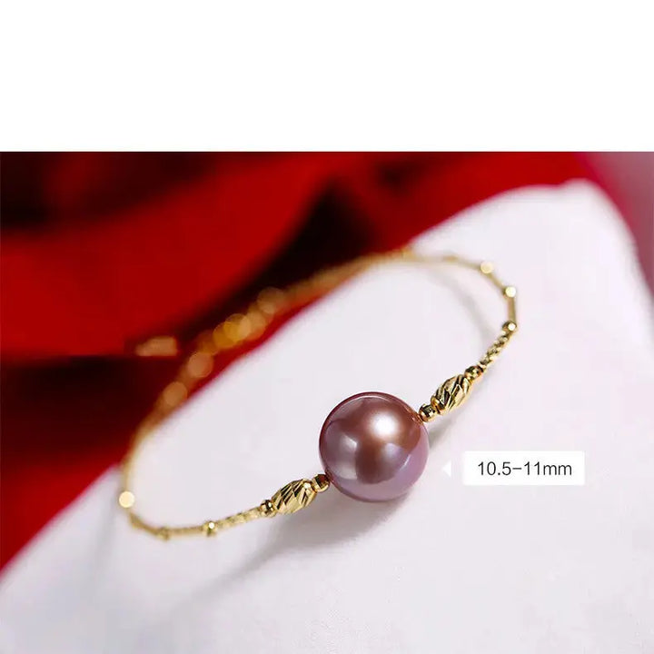 LOVCIA Purple Freshwater Symphony Pearl Bracelet for Women - Elegant 18K Gold Bracelet Jewelry-Bracelets-LOVCIA