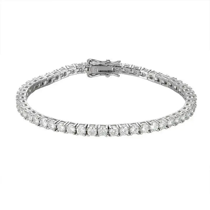 LOVCIA Luxe Moissanite Tennis Bracelet - 10 Carat Twinkle, S925 Sterling Silver Bracelet, Elegant Jewelry Gift for Women-Bracelets-LOVCIA