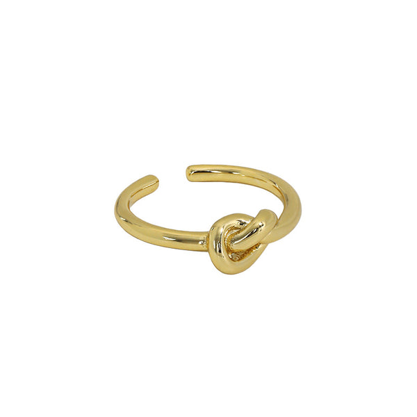 Lovcia Knot Ring 925 Sterling Silver Adjustable Gold Plated-Rings-B Yellow Gold-
