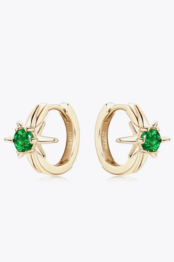 LOVCIA Lab-Grown Emerald Huggie Earrings