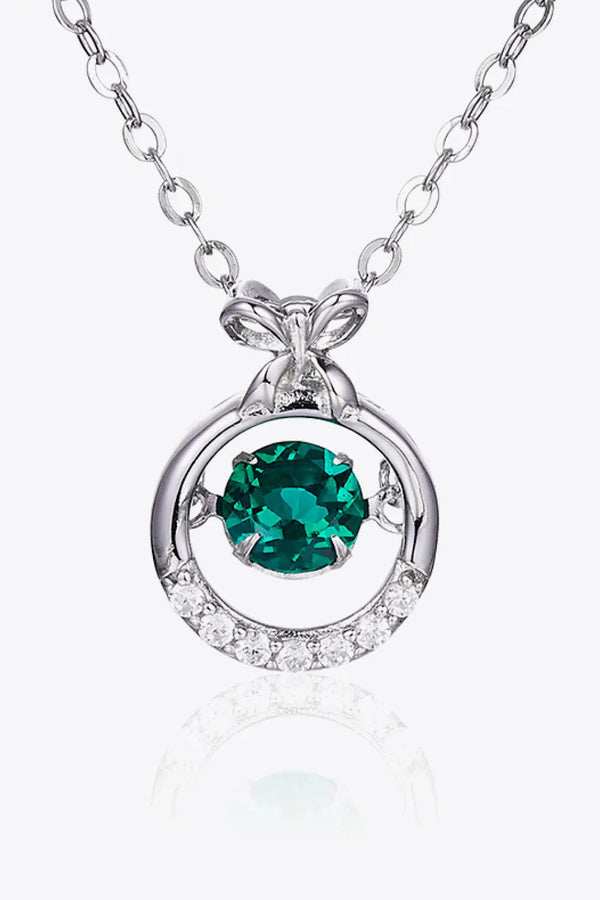 Lovcia Lab-Grown Emerald Pendant Necklace-Necklaces-Green-One Size-Green