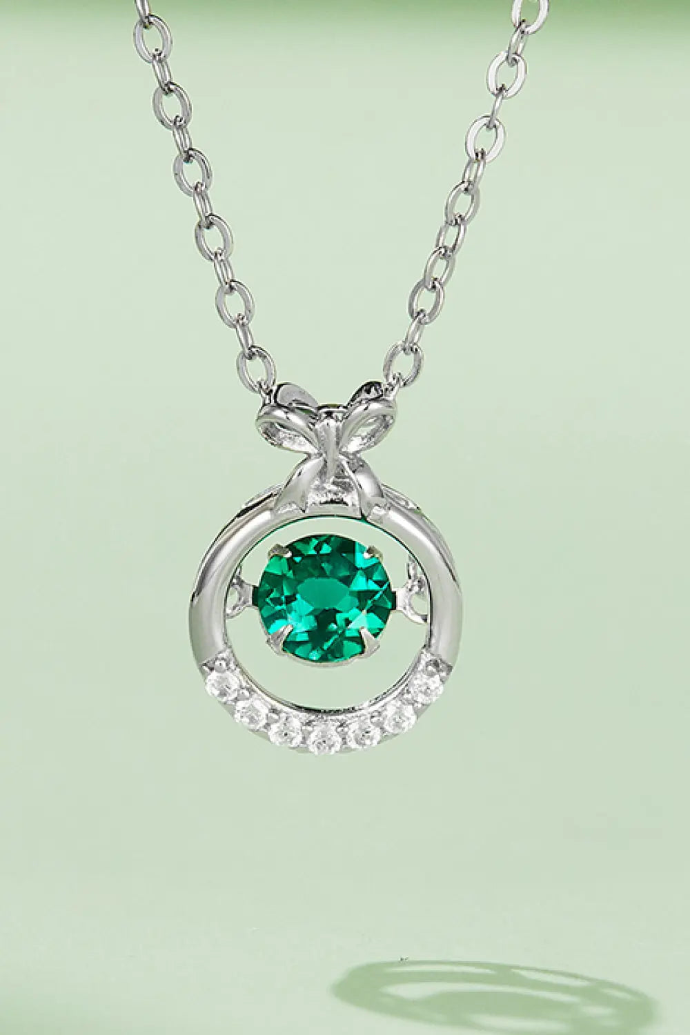 Lovcia Lab-Grown Emerald Pendant Necklace-Necklaces-Green-One Size-Green