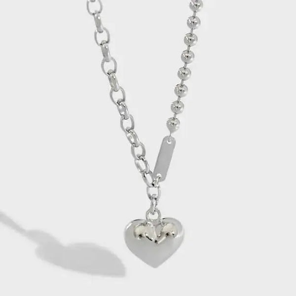 Lovcia Lady Heart 925 Sterling Silver Necklace-Necklaces-Silver-Silver