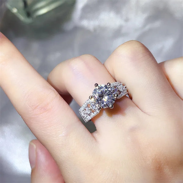 Lovcia Lasting Beauty 3 Carat 925 Sterling Silver Moissanite Ring for Women - Silver-5- - Buy latest trendy Rings for Women and Girls