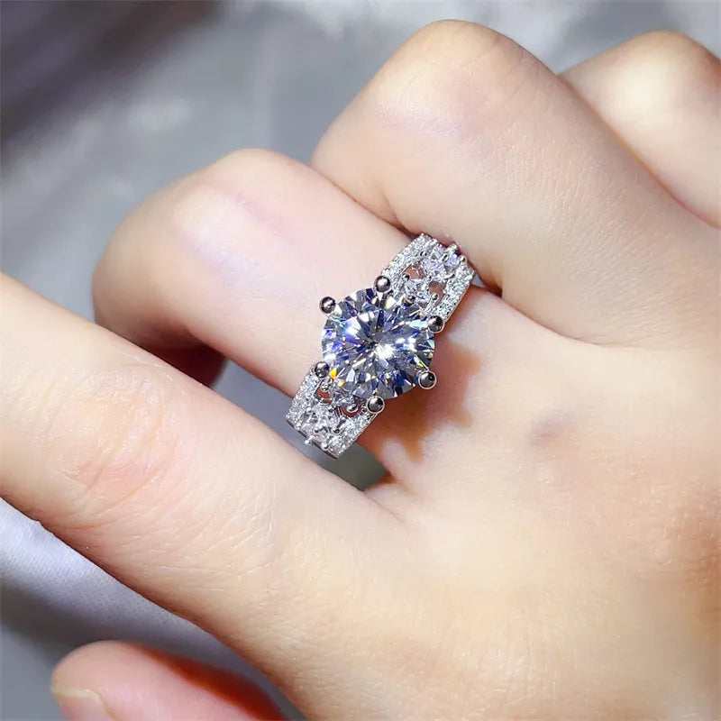 Lovcia Lasting Beauty 3 Carat 925 Sterling Silver Moissanite Ring for Women - Silver-5- - Buy latest trendy Rings for Women and Girls