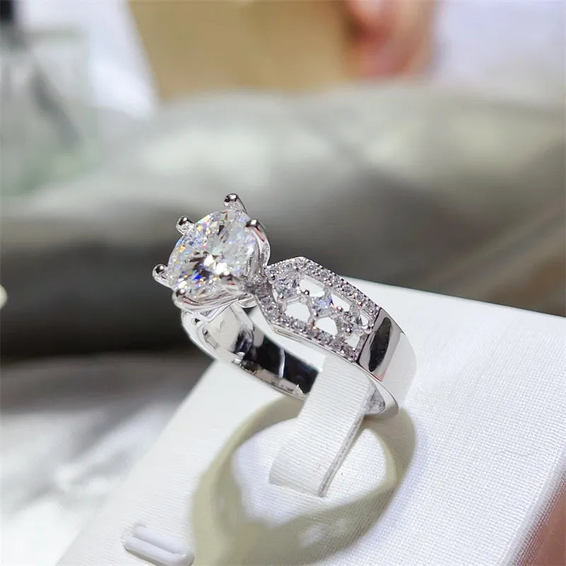 Lovcia Lasting Beauty 3 Carat 925 Sterling Silver Moissanite Ring for Women - Silver-5- - Buy latest trendy Rings for Women and Girls