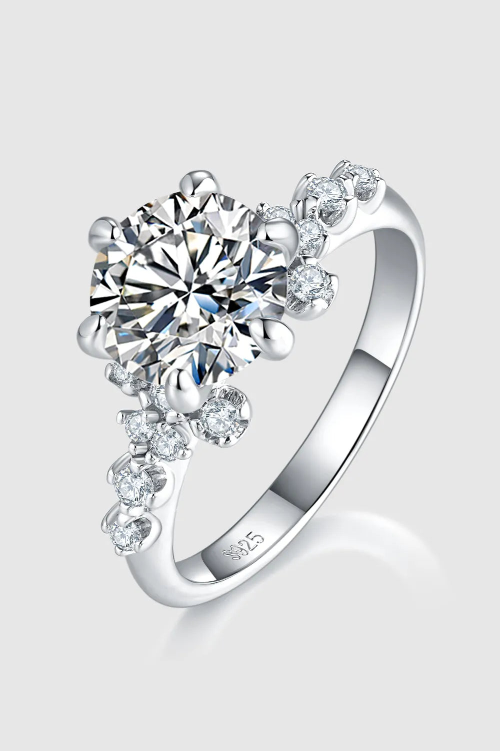Lovcia Lasting Luster 2 Carat Moissanite 925 Sterling Silver Ring for Women - Silver-5- - Buy latest trendy Rings for Women and Girls