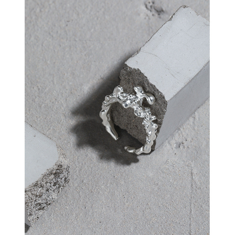 Lovcia Lava Flame 925 Sterling Silver Adjustable Ring-Rings-No Plating-No Plating