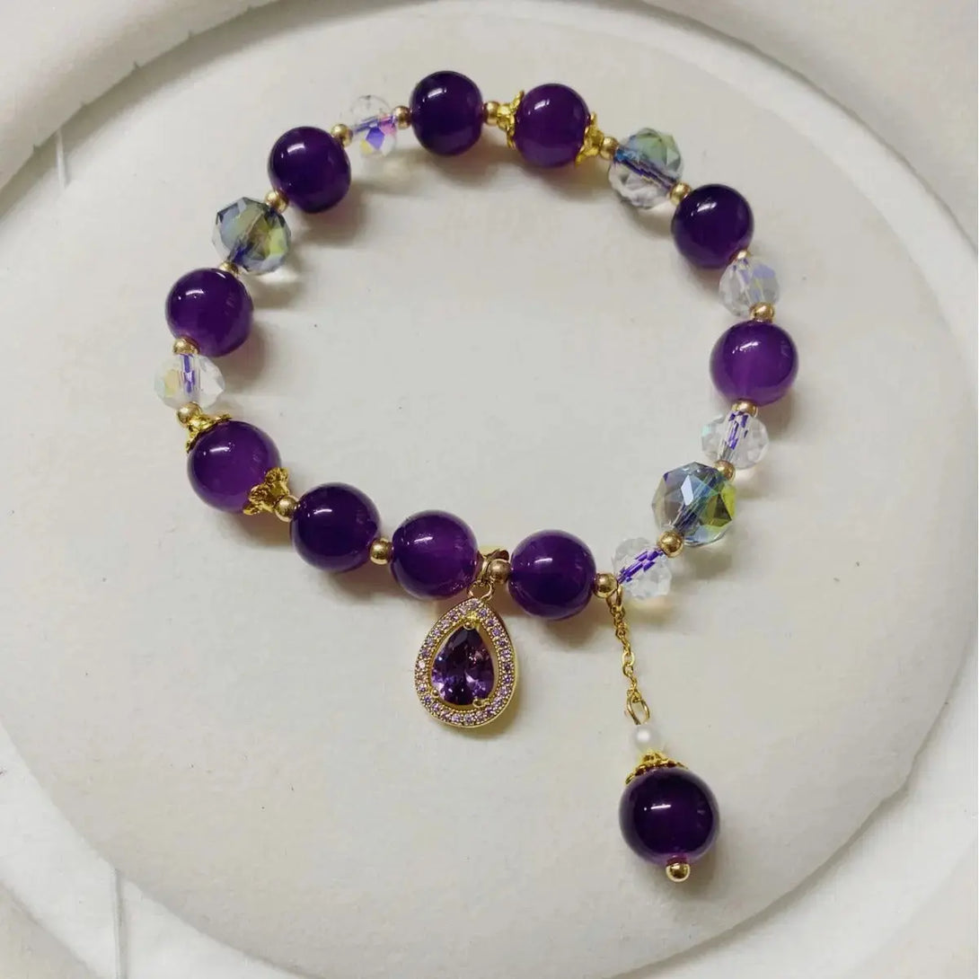 Lovcia Lavender Color Amethyst Crystal Bracelet For Women-Bracelets-Purple-Purple
