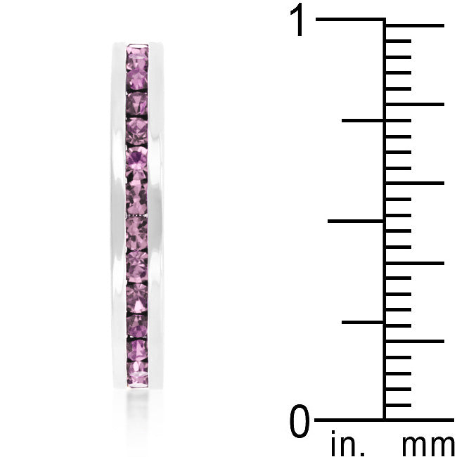 Lovcia Lavender Crystal Eternity Band with Rhodium Plating-Rings-5-5