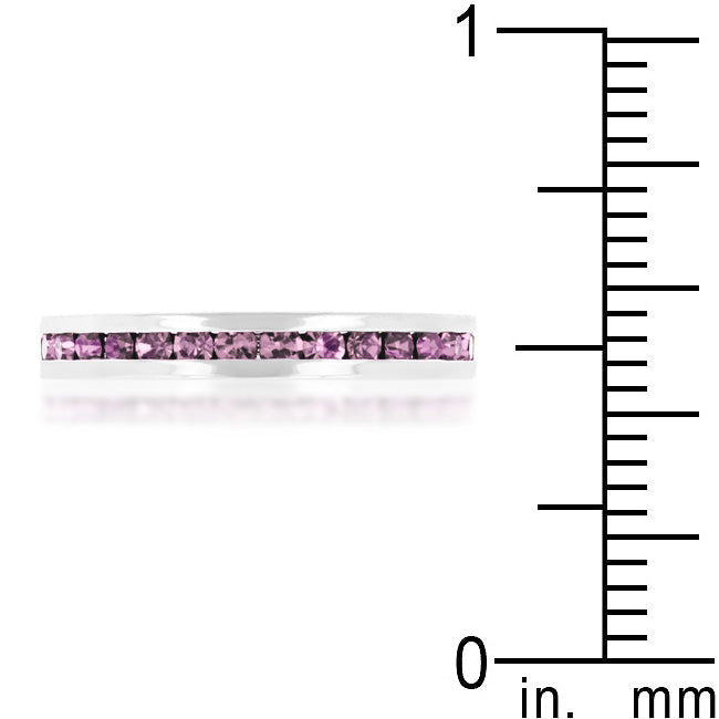Lovcia Lavender Crystal Eternity Band with Rhodium Plating-Rings-5-5