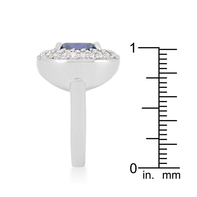 Lovcia Lavender Purple Cushion-Cut Zirconia Bridal Ring with Rhodium Plating-Rings-5-5